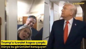 Trump'a tuvalet kapısı çarptı: Dünya bu görüntüleri konuşuyor!