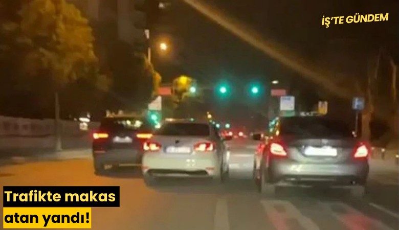 Trafikte makas atan yandı!