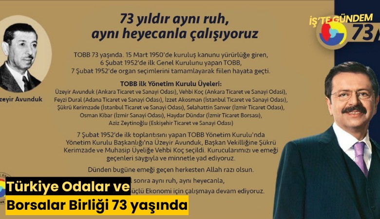 Türkiye Odalar ve Borsalar Birliği 73 yaşında
