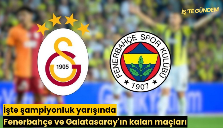 İşte şampiyonluk yarışında Fenerbahçe ve Galatasaray'ın kalan maçları