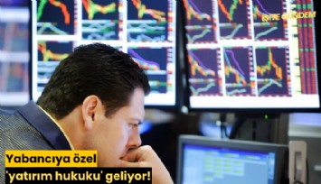 Yabancıya özel 'yatırım hukuku' geliyor!