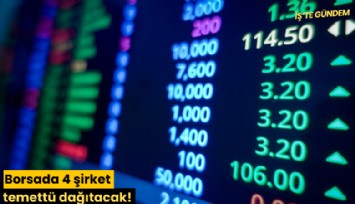 Borsada 4 şirket temettü dağıtacak!