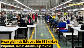Hazır giyimde iki ayda bin 535 şirket kapandı, 14 bin 433 kişi işsiz kaldı