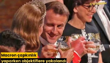 Macron çapkınlık yaparken objektiflere yakalandı