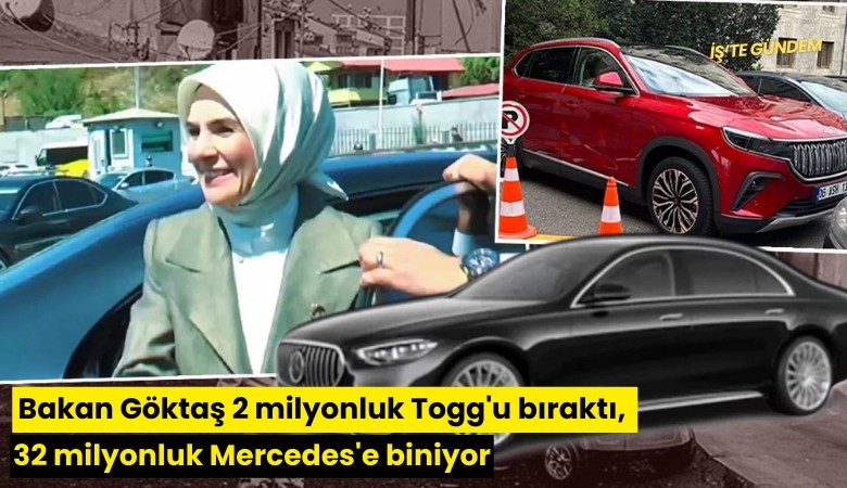 Bakan Göktaş 2 milyonluk Togg'u bıraktı, 32 milyonluk Mercedes'e biniyor