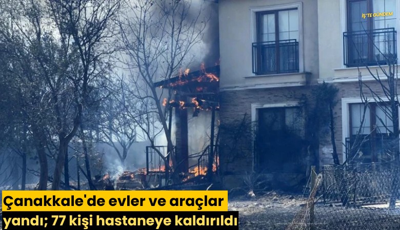Çanakkale'de evler ve araçlar yandı; 77 kişi hastaneye kaldırıldı
