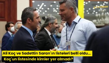 Ali Koç ve Sadettin Saran'ın listeleri belli oldu... Koç'un listesinde kimler yer almadı?
