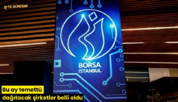 Bu ay temettü dağıtacak şirketler belli oldu