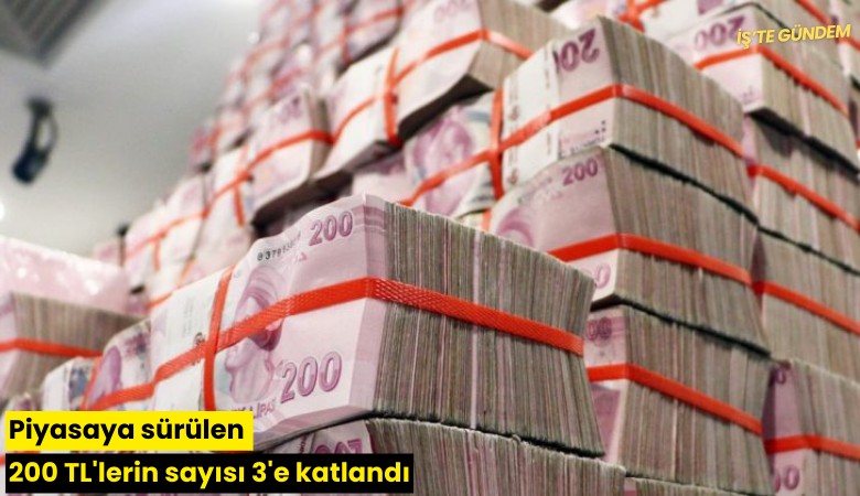 Piyasaya sürülen 200 TL'lerin sayısı 3'e katlandı