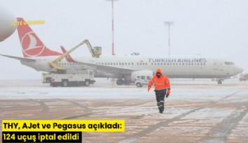 THY, AJet ve Pegasus açıkladı: 124 uçuş iptal edildi