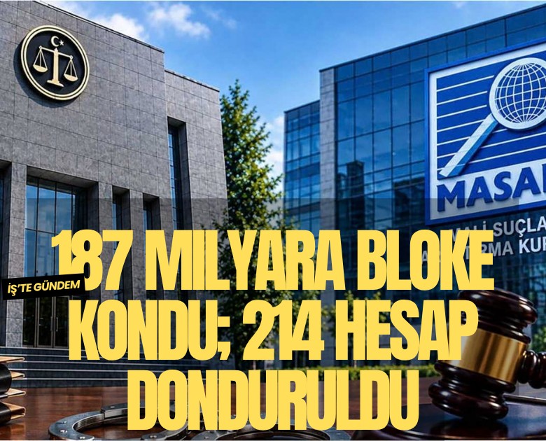 187 milyara bloke kondu; 214 hesap donduruldu