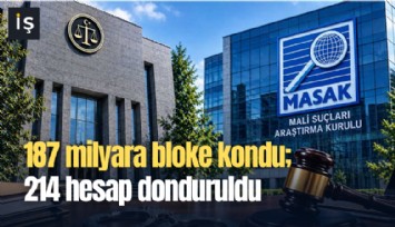 187 milyara bloke kondu; 214 hesap donduruldu