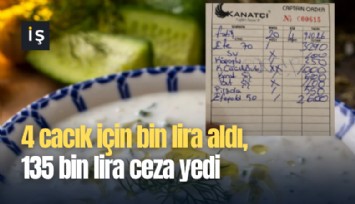 4 cacık için bin lira aldı, 135 bin lira ceza yedi