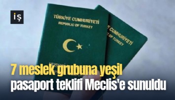7 meslek grubuna yeşil pasaport teklifi Meclis'e sunuldu