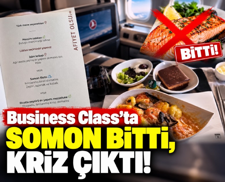 Business Class'ta somon bitti, kriz çıktı!
