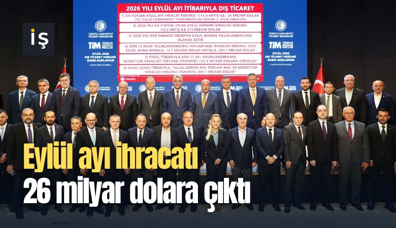 Eylül ayı ihracatı 26 milyar dolara çıktı
