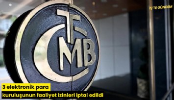 3 elektronik para kuruluşunun faaliyet izinleri iptal edildi