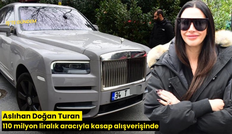 Aslıhan Doğan Turan 110 milyon liralık aracıyla kasap alışverişinde