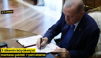 3 ülkenin büyükelçisi merkeze çekildi: 7 yeni atama