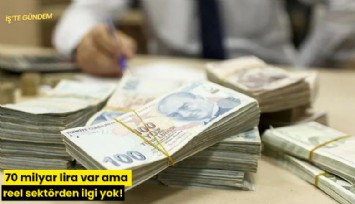 70 milyar lira var ama reel sektörden ilgi yok!