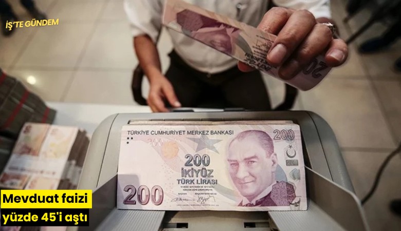 Mevduat faizi yüzde 45'i aştı