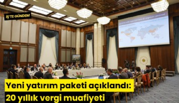 Yeni yatırım paketi açıklandı: 20 yıllık vergi muafiyeti