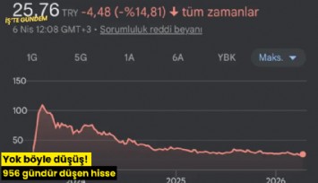 Yok böyle düşüş! 956 gündür düşen hisse