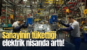 Sanayinin tükettiği elektrik nisanda arttı!