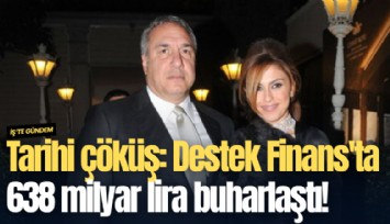 Tarihi çöküş: Destek Finans'ta 638 milyar lira buharlaştı!