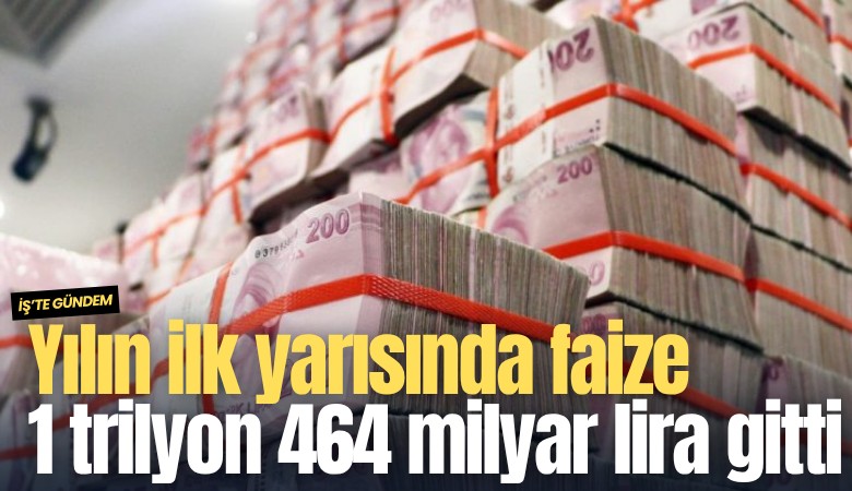 Yılın ilk yarısında faize 1 trilyon 464 milyar lira gitti