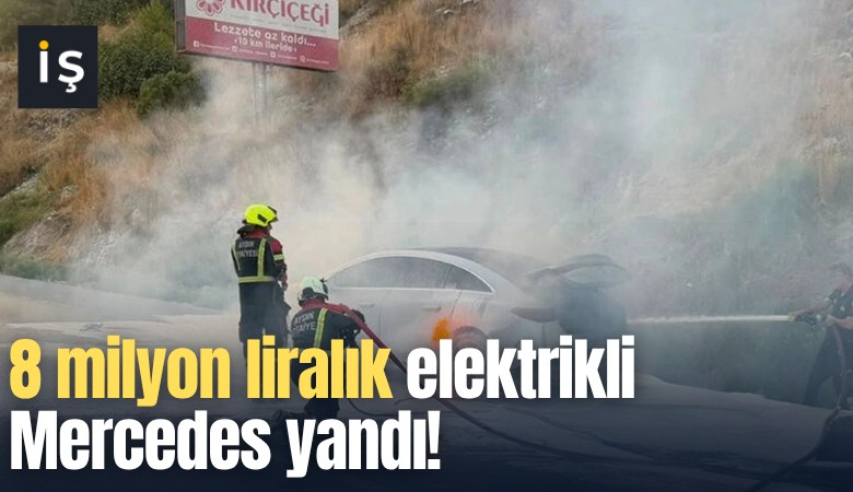 8 milyon liralık elektrikli Mercedes yandı!