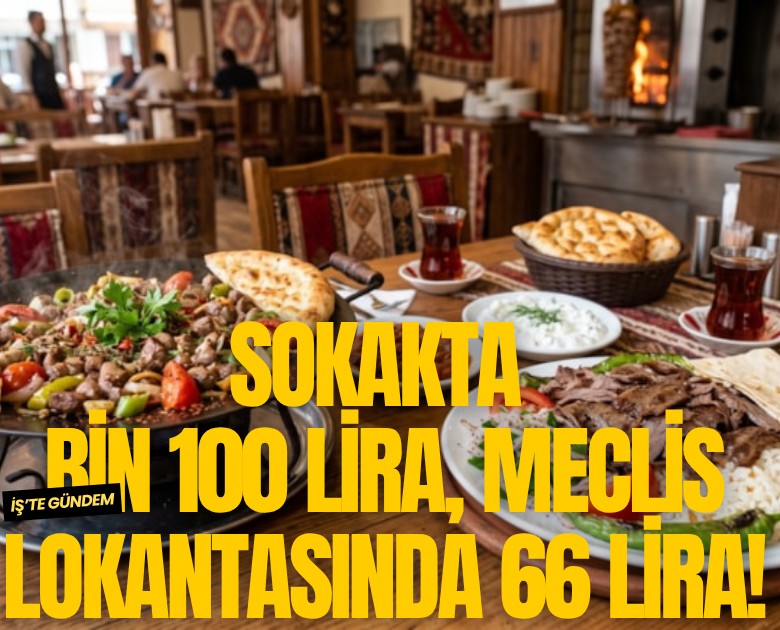 Sokakta bin 100 lira, Meclis lokantasında 66 lira!
