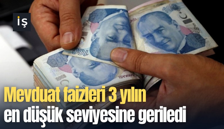Mevduat faizleri 3 yılın en düşük seviyesine geriledi